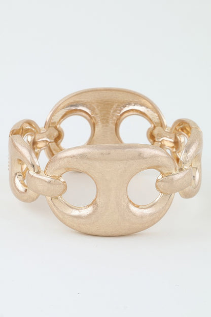 Hammered Mariner Chain Cuff Bracelet