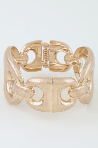 Hammered Mariner Chain Cuff Bracelet