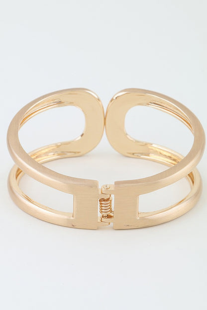Hammered Open Loop Cuff Bracelet