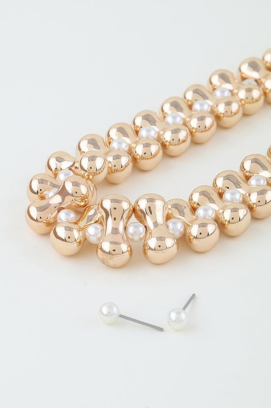 Multi Beaded Hourglass Necklace