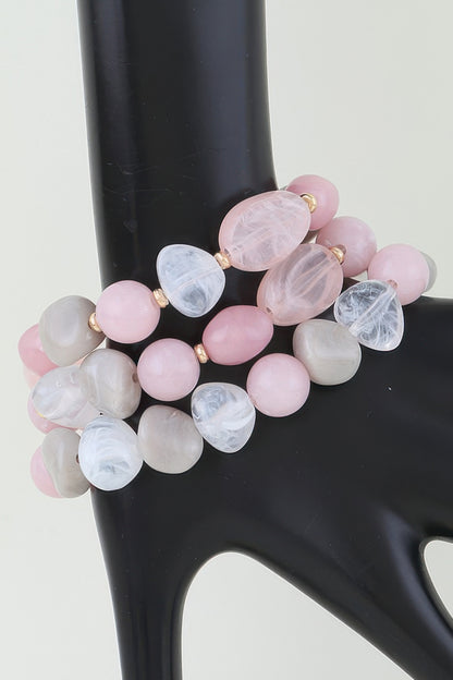 Multi Marble Stone Beaded Bracelet