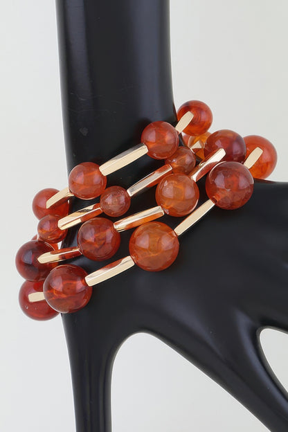 Multi Marble Stone Beaded Tube Bracelet