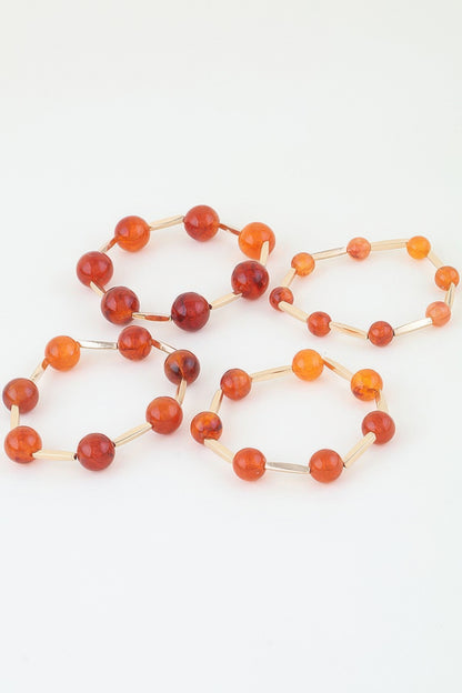 Multi Marble Stone Beaded Tube Bracelet