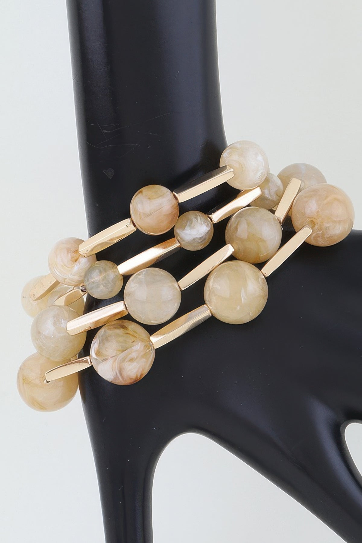 Multi Marble Stone Beaded Tube Bracelet