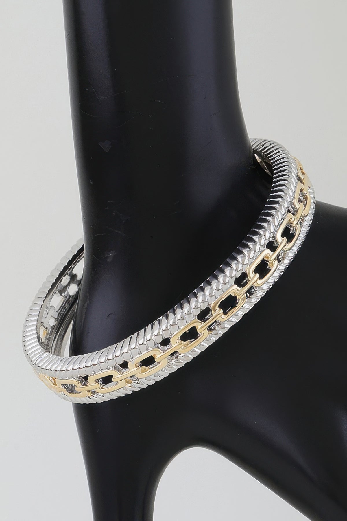 Two Toned Twisted Chain Bracelet