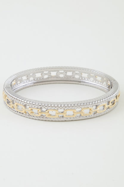 Two Toned Twisted Chain Bracelet