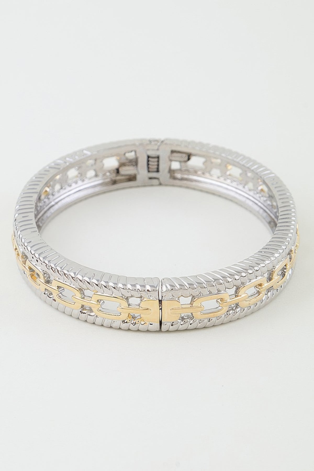 Two Toned Twisted Chain Bracelet