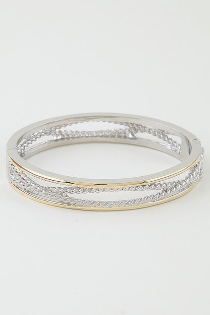 Two Toned Twisted Cuff Bracelet