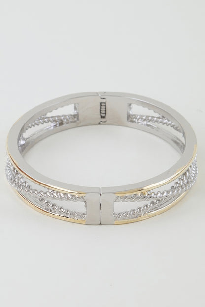 Two Toned Twisted Cuff Bracelet