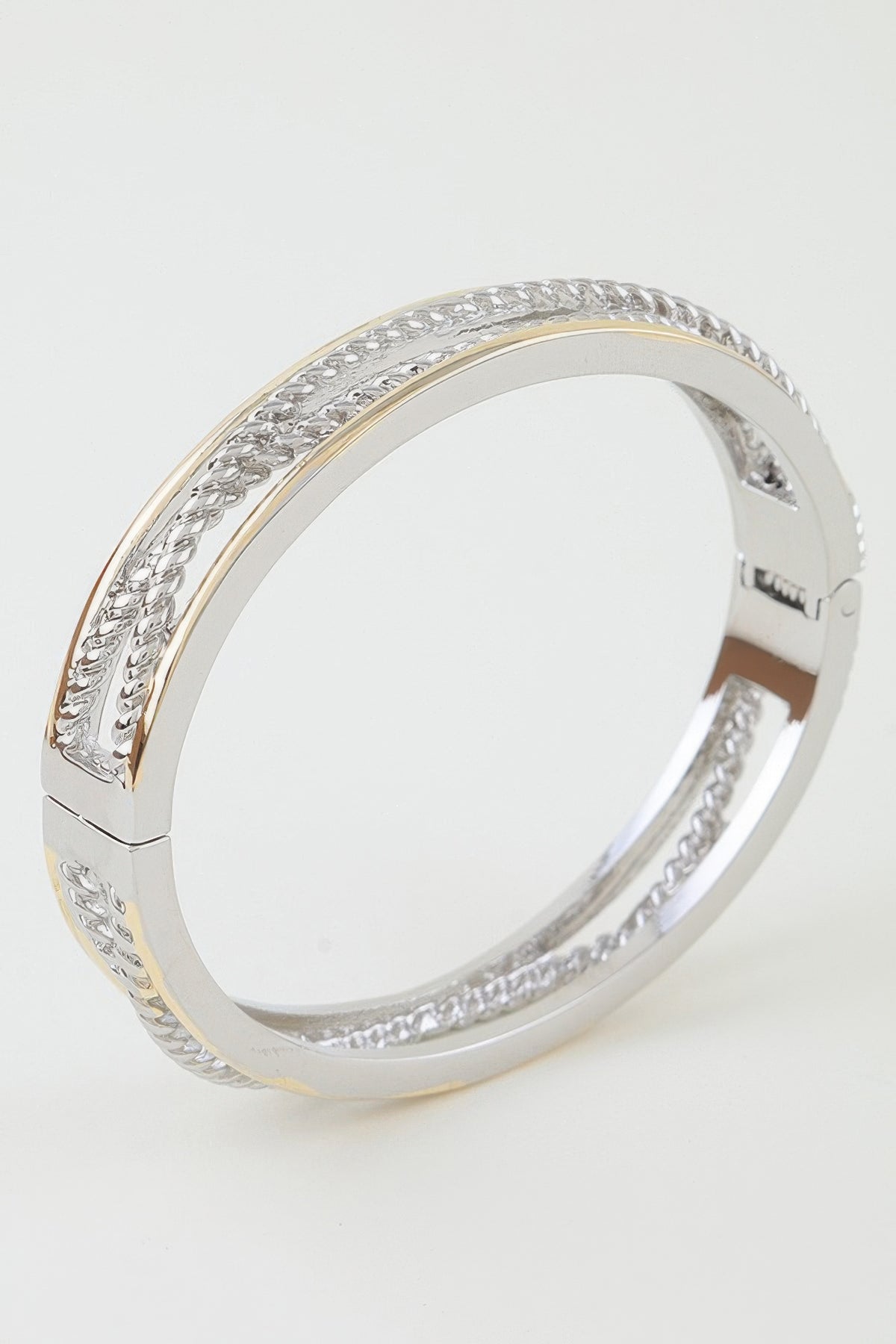Two Toned Twisted Cuff Bracelet