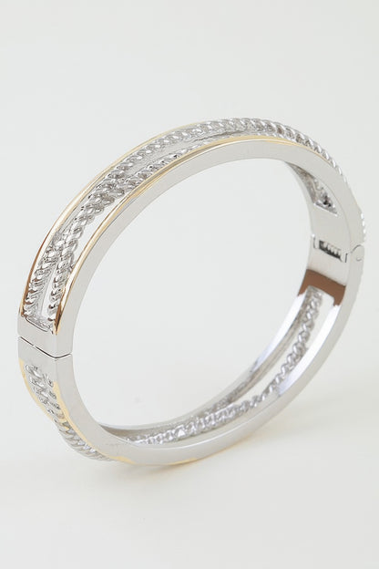 Two Toned Twisted Cuff Bracelet