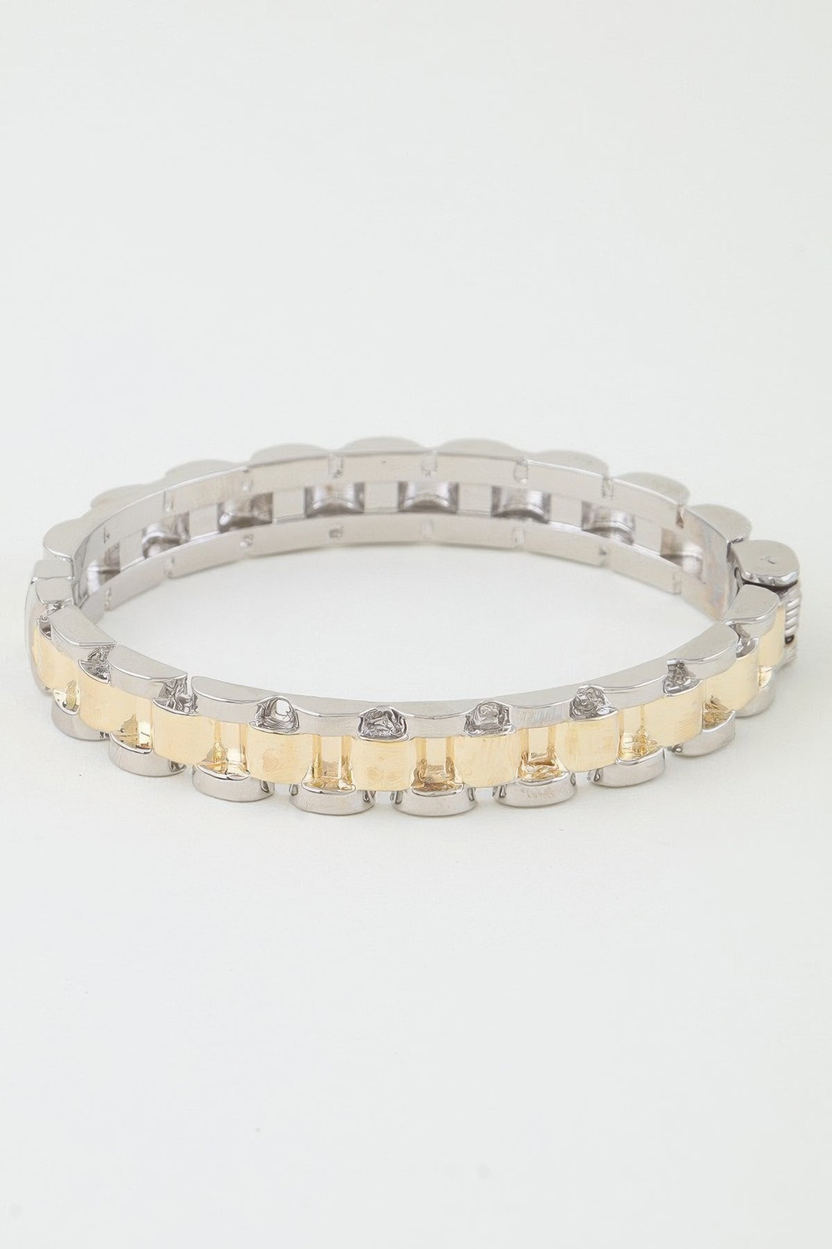 Two Toned Box Chain Cuff Bracelet