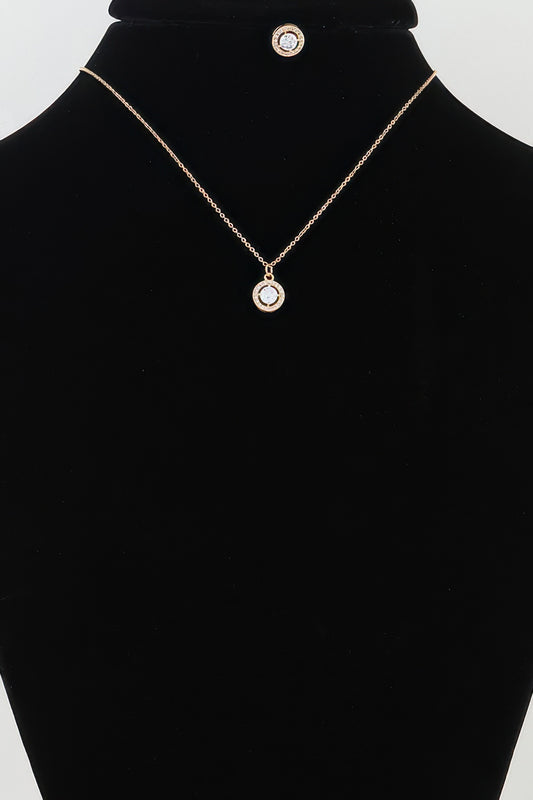 Bejeweled Rhinestone Pendant Necklace Set