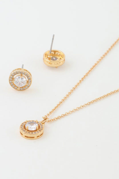 Bejeweled Rhinestone Pendant Necklace Set