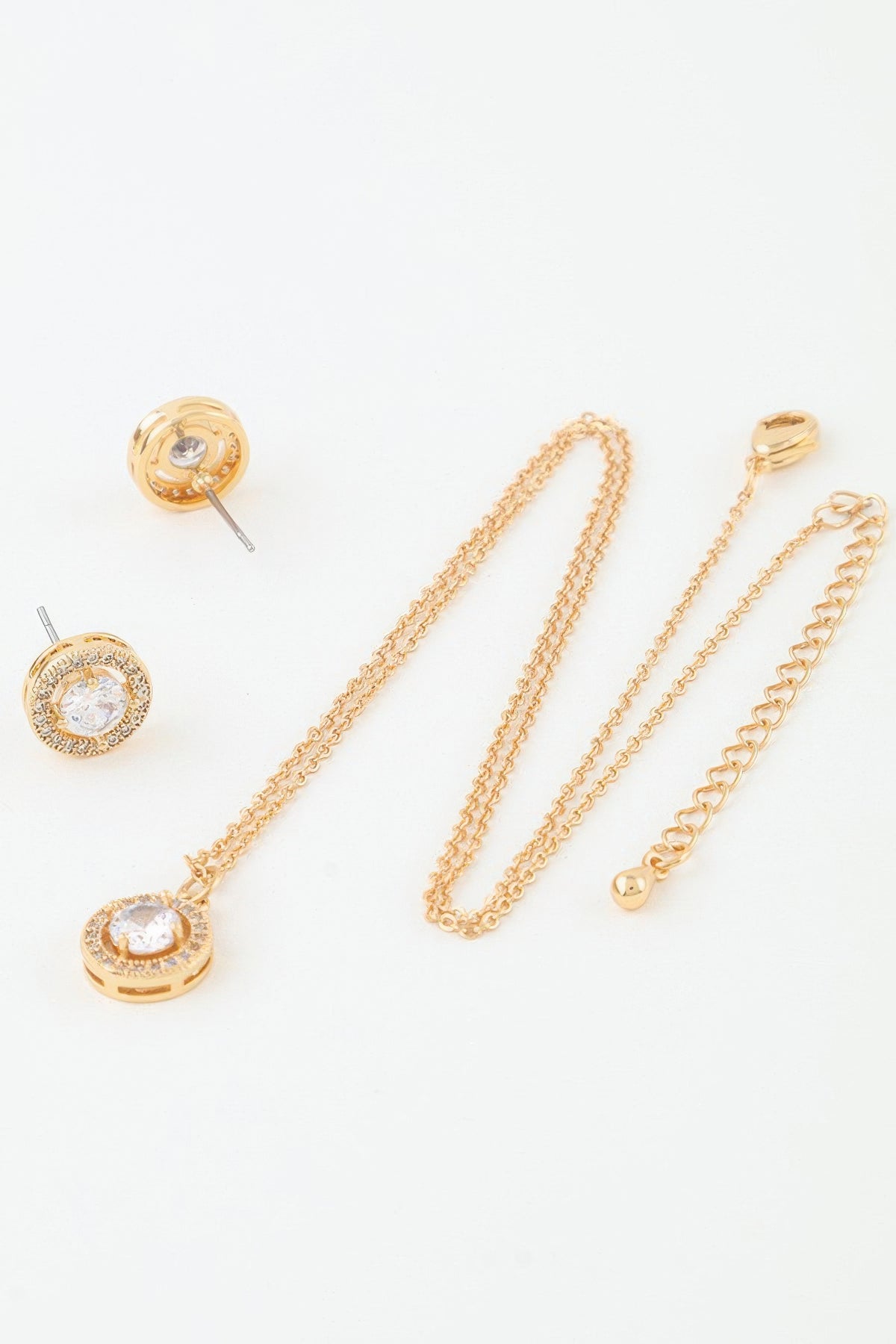 Bejeweled Rhinestone Pendant Necklace Set