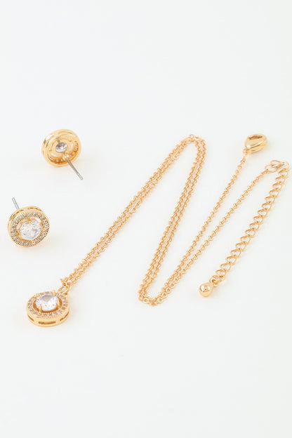 Bejeweled Rhinestone Pendant Necklace Set