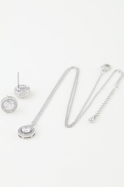 Bejeweled Rhinestone Pendant Necklace Set