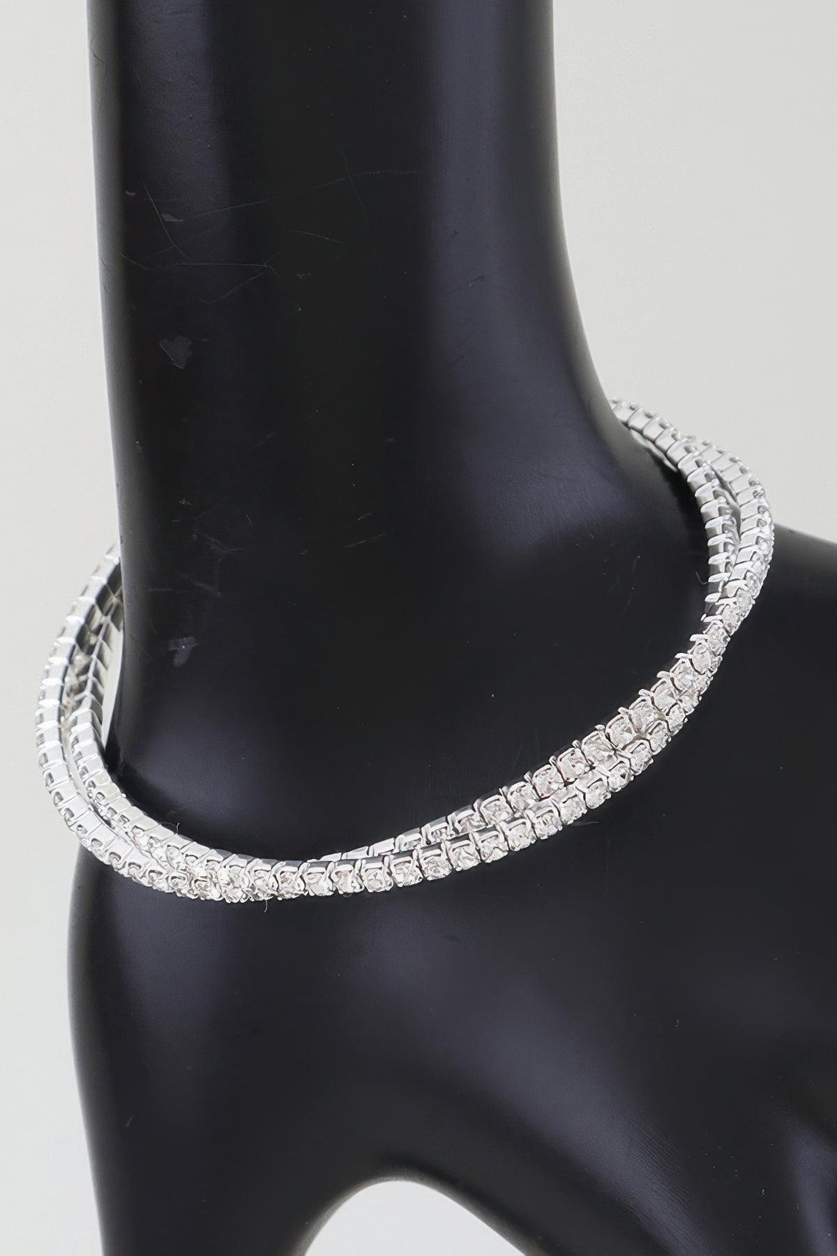 Interlocked Cubic Rhinestone Cuff Bracelet