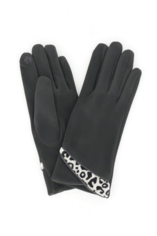 Leopard Accent Touchscreen Gloves