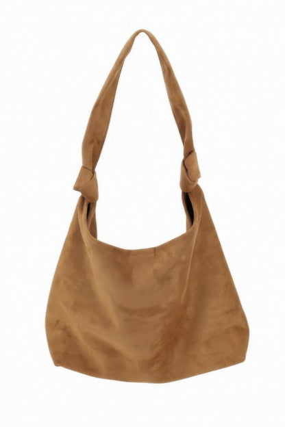 Knotted Faux Suede Hobo Bag