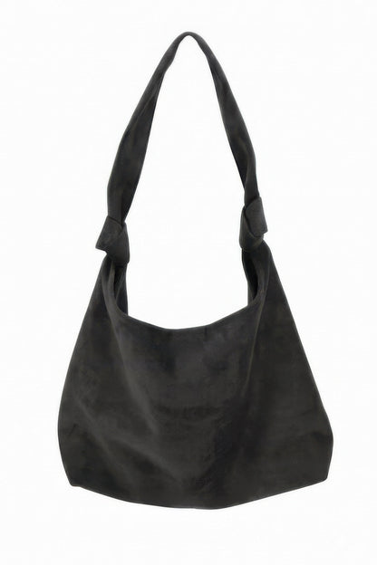 Knotted Faux Suede Hobo Bag