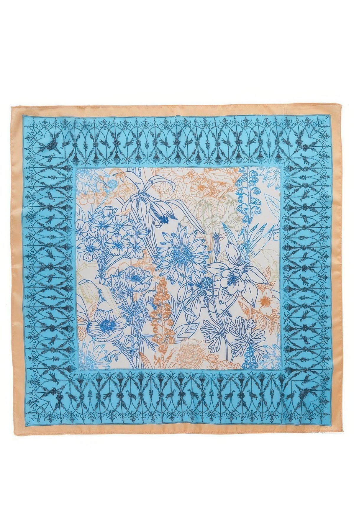 Botanical Drawing Flowers Print Bandana