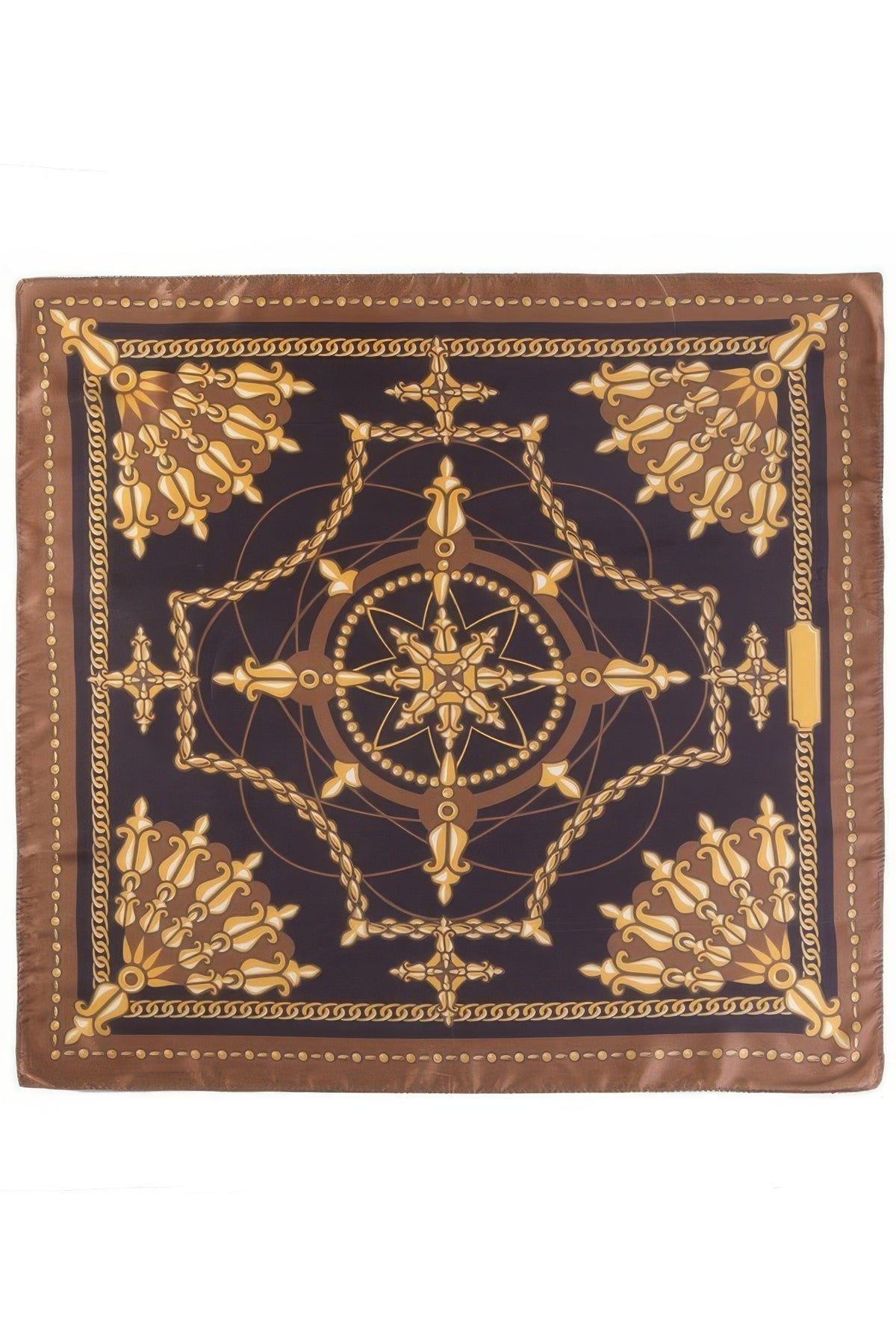 Classic Gold Chain Compass Print Bandana
