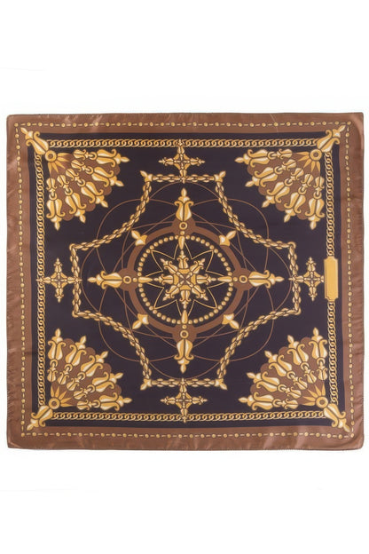 Classic Gold Chain Compass Print Bandana