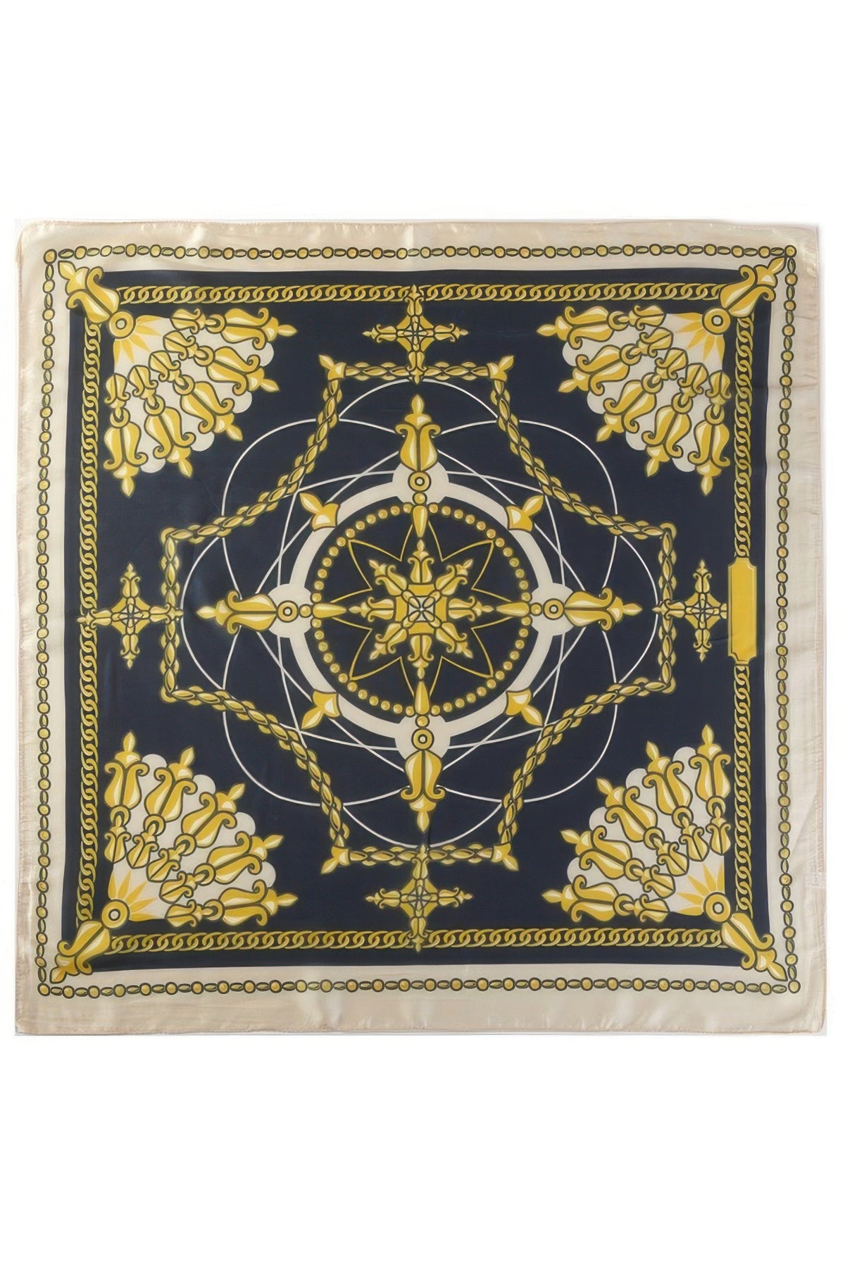 Classic Gold Chain Compass Print Bandana