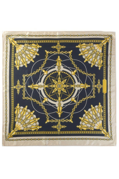 Classic Gold Chain Compass Print Bandana