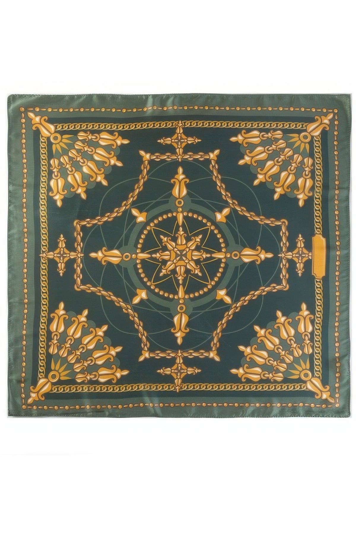 Classic Gold Chain Compass Print Bandana