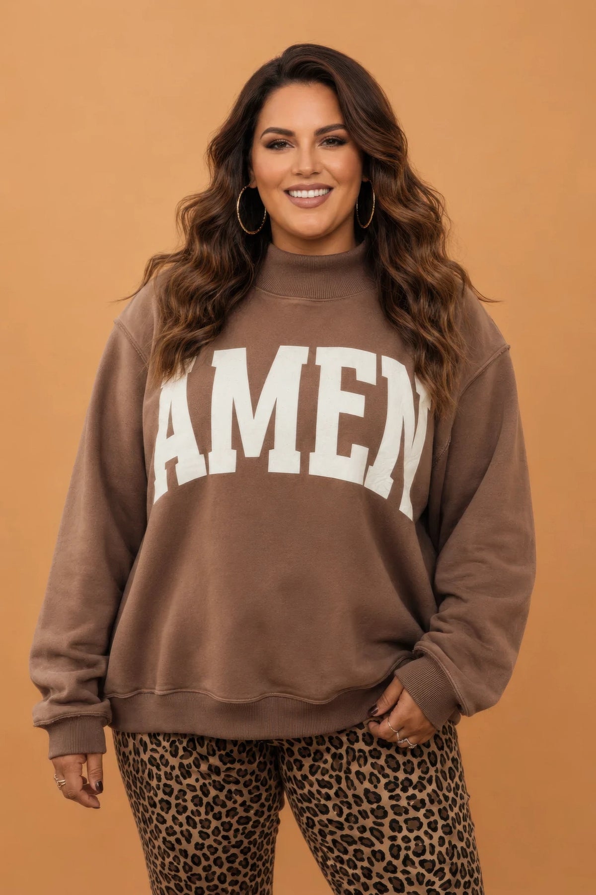 Plus Size Wwjd/amen Reversible Exposed Seam Sweatshirt