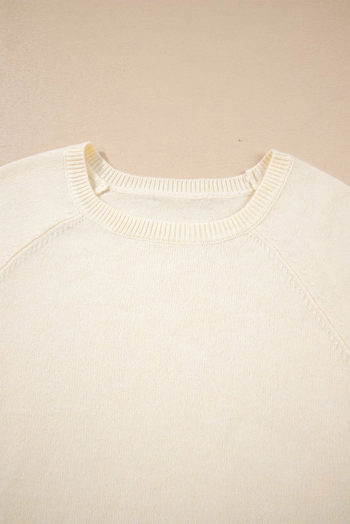 Solid Buttoned Bishop Long Sleeve Crew Neck Sweater