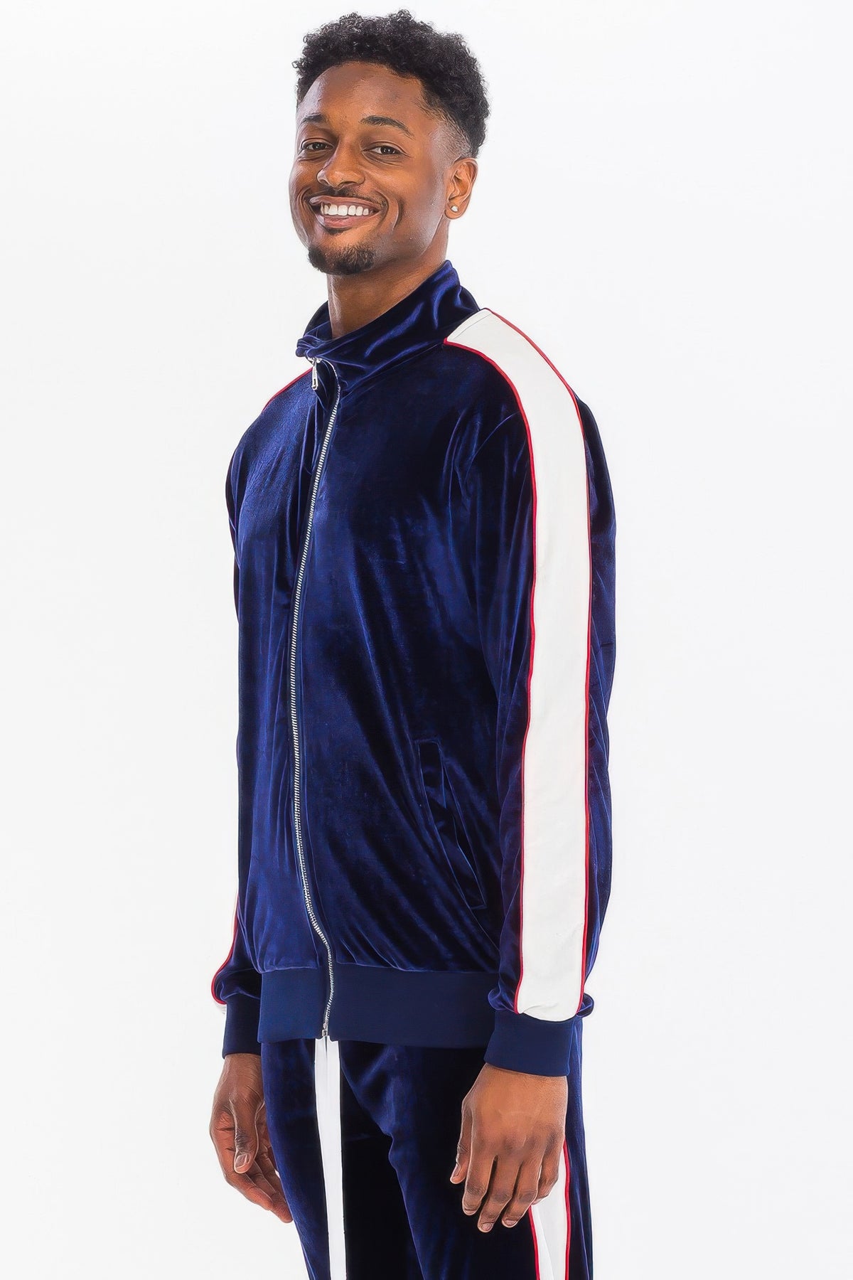Mens Velour Track Jacket And Track Pant Set – alternate view