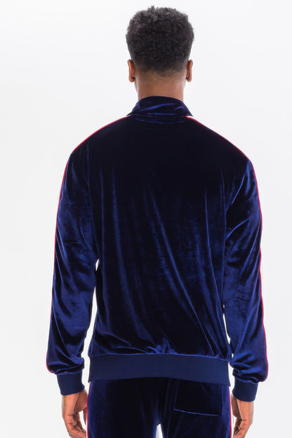 Mens Velour Track Jacket And Track Pant Set – alternate view