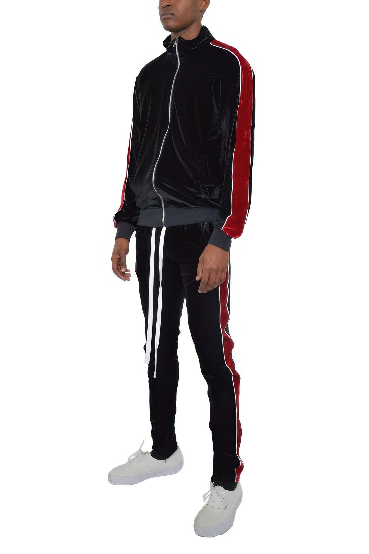 Mens Velour Track Jacket And Track Pant Set – alternate view