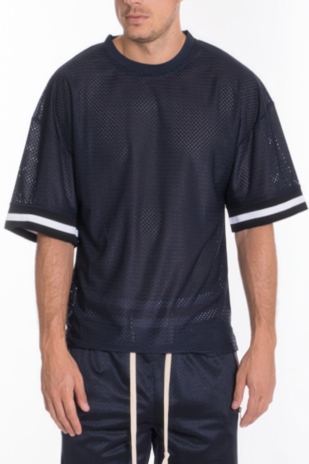Mesh Sleeve Tape Athletic Tshirt – alternate view
