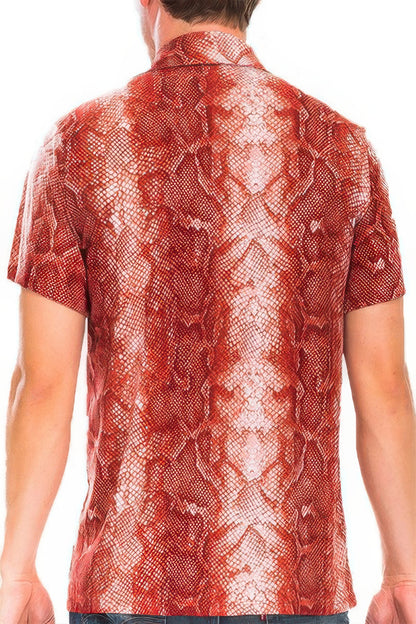Red Snake Button Down Shirt – alternate view