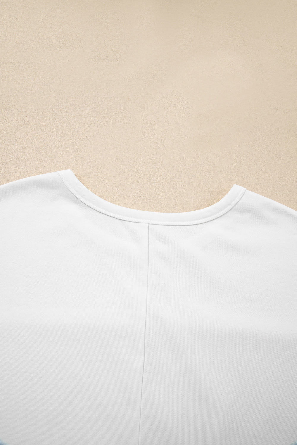 White Textured Raw Seam Plus Size Pullover Top and Drawstring Pants Set