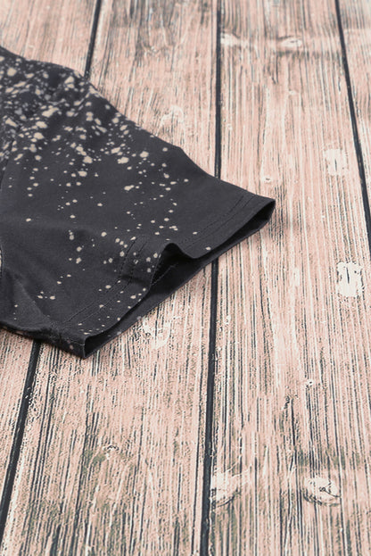 Blank Apparel - Camiseta blanqueada con detalle de leopardo gráfico en blanco gris