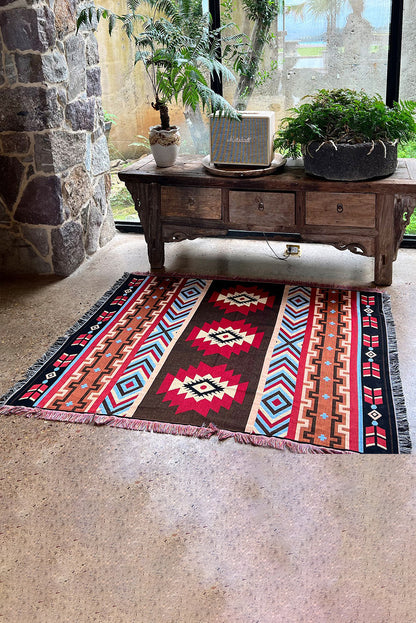 Western Pattern Tasseled Large Blanket