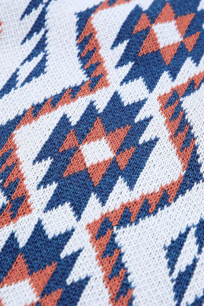 Débardeur tricoté à imprimé géométrique aztèque 