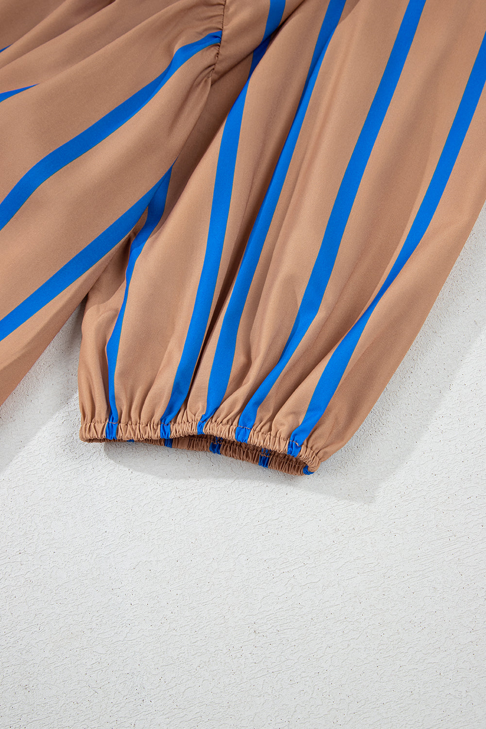 Robe babydoll grande taille à rayures contrastées kaki et manches 3/4