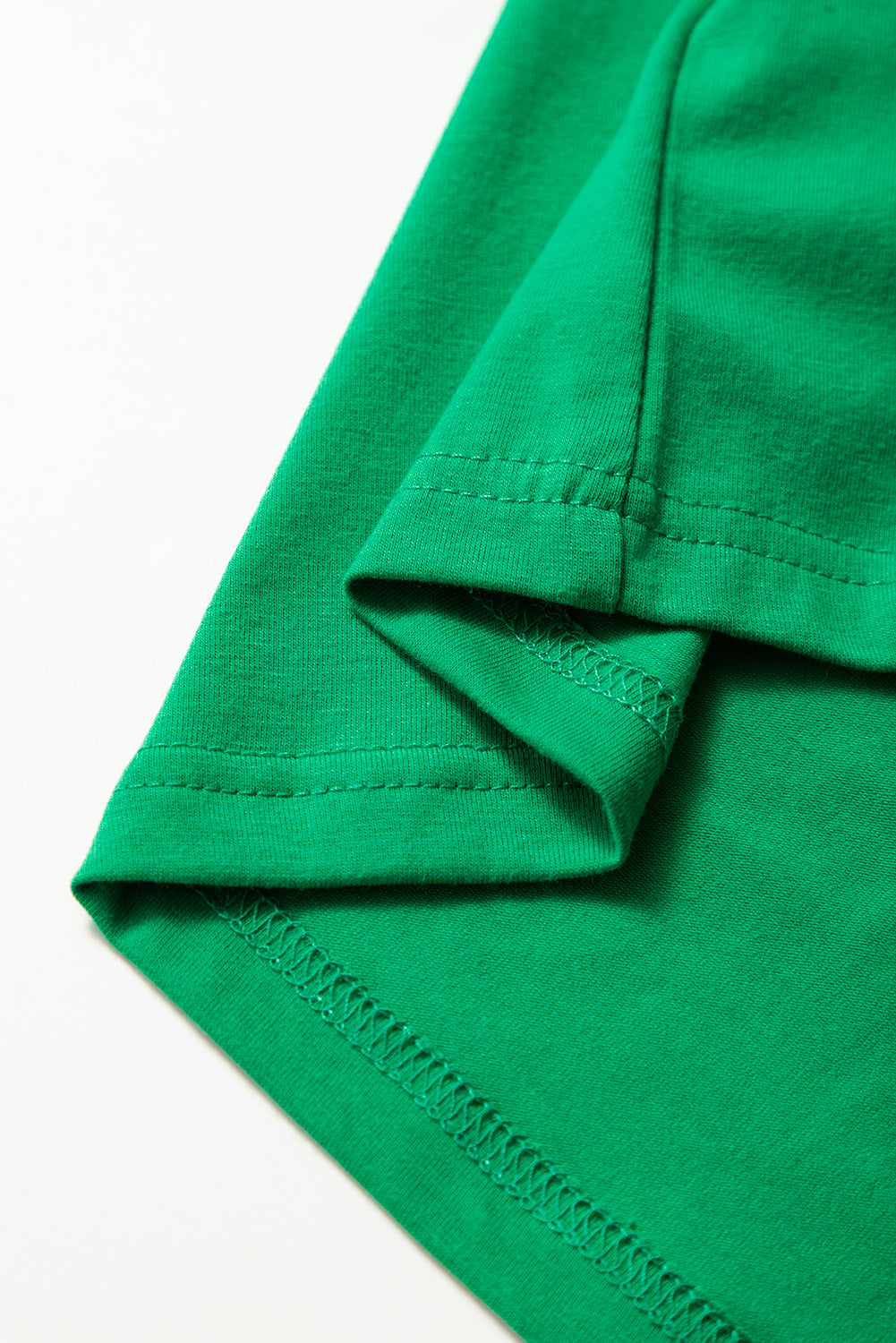 T-shirt ras du cou uni décontracté vert vif