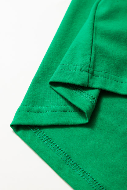 T-shirt ras du cou uni décontracté vert vif