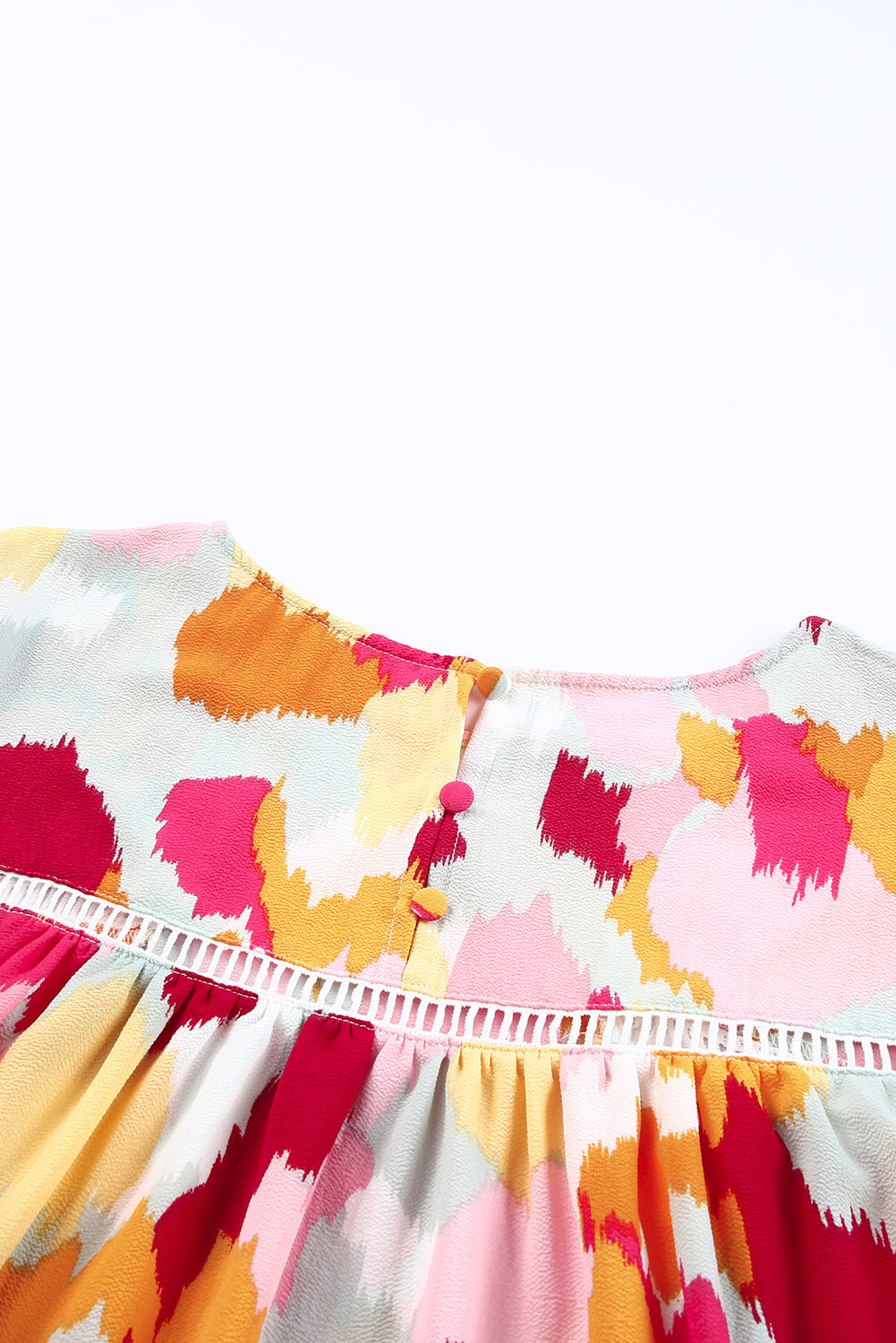 Blusa de manga larga con estampado abstracto multicolor