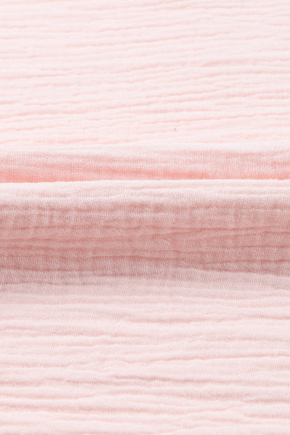 Chemisier texturé à volants et manches courtes