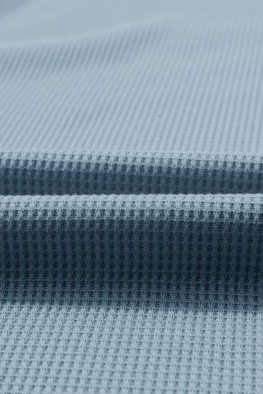 Top de manga larga con botones de punto tipo gofre marrón 