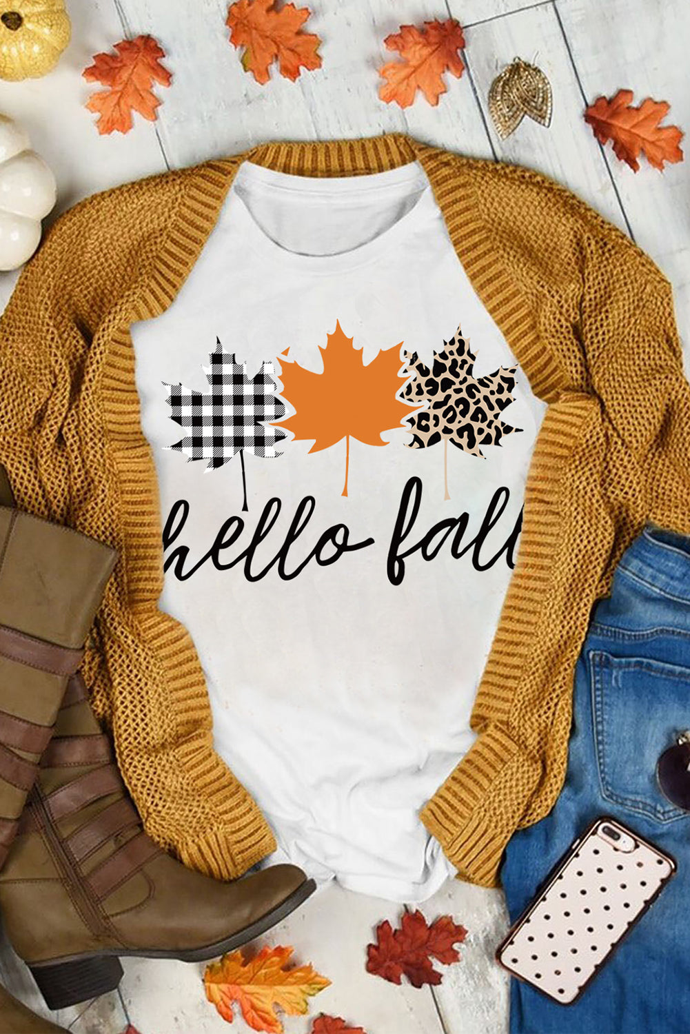 T-shirt décontracté à imprimé animal « Its Fall Yall »