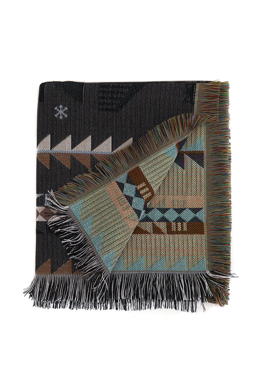 Western Pattern Tasseled Large Blanket